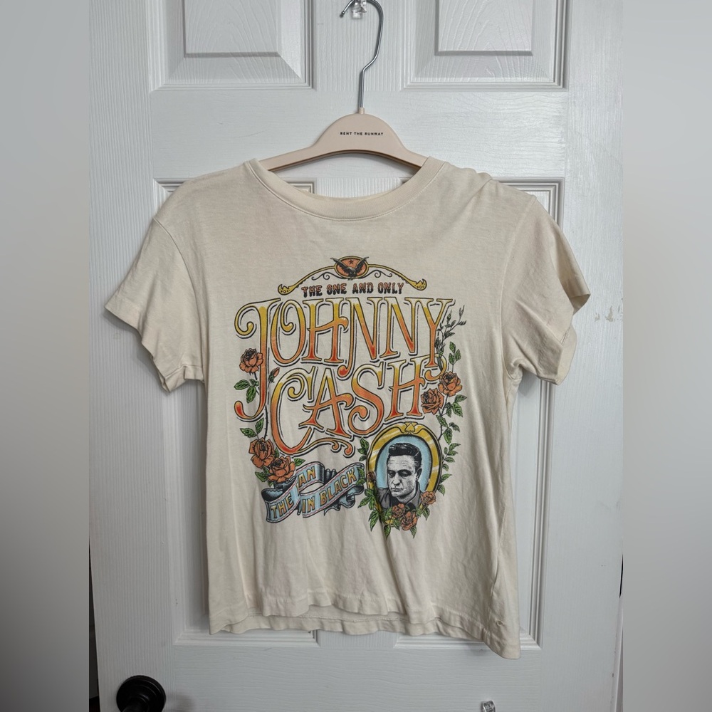 Daydreamer Johnny Cash Graphic T-Shirt - Cream